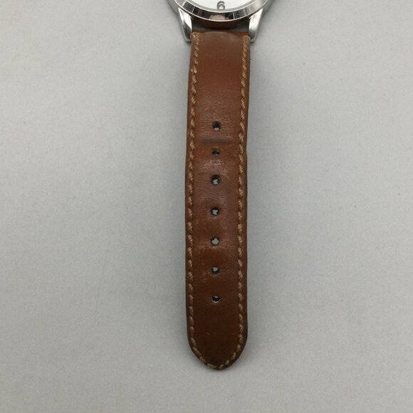 Coach Watch Women 32mm Silver Tone Logo Dial Date Leather Band New Battery main image 4
